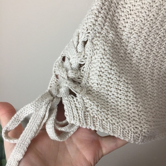 [Marled] Beige Knit Sleeveless Boho Tank Top - Picture 4 of 9